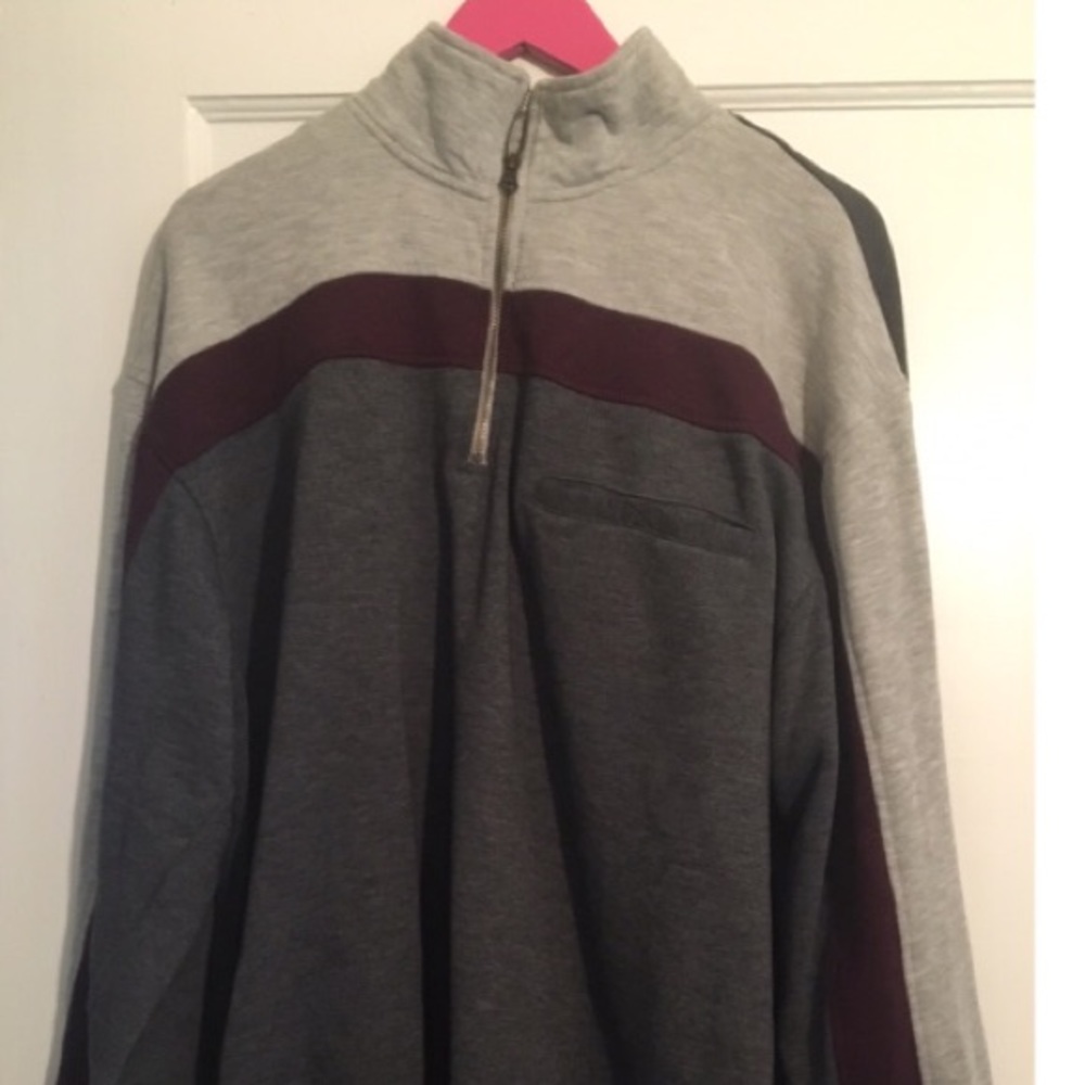 half zip pullover colorblock sweater